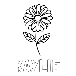 Online Created Coloring Page - KAYLIE Coloring Page and Flower Coloring Page