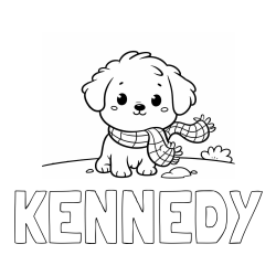 Online Created Coloring Page - KENNEDY Coloring Page and Coloring Page of an Adorable Puppy