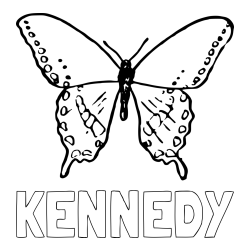 Online Created Coloring Page - KENNEDY Coloring Page and Simple and Realistic Butterfly Coloring Page