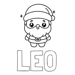 Online Created Coloring Page - LEO Coloring Page and Simple Coloring Page of Santa Claus for Kids