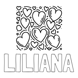 Online Created Coloring Page - LILIANA Coloring Page and Free Printable Coloring Page of Hearts