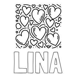 LINA Coloring Page and Free Printable Coloring Page of Hearts