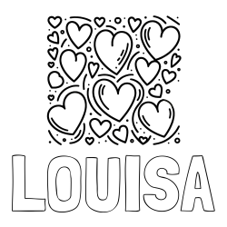 LOUISA Coloring Page and Free Printable Coloring Page of Hearts