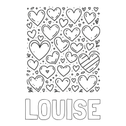 Online Created Coloring Page - LOUISE Coloring Page and Children's Coloring Page of Many Hearts