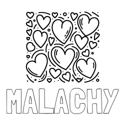 MALACHY Coloring Page and Free Printable Coloring Page of Hearts
