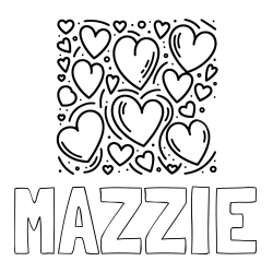 MAZZIE Coloring Page and Free Printable Coloring Page of Hearts