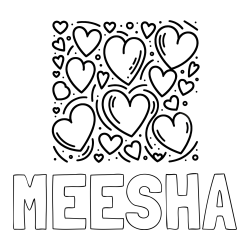 MEESHA Coloring Page and Free Printable Coloring Page of Hearts