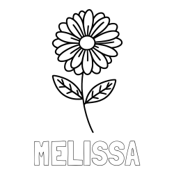 Online Created Coloring Page - MELISSA Coloring Page and Flower Coloring Page