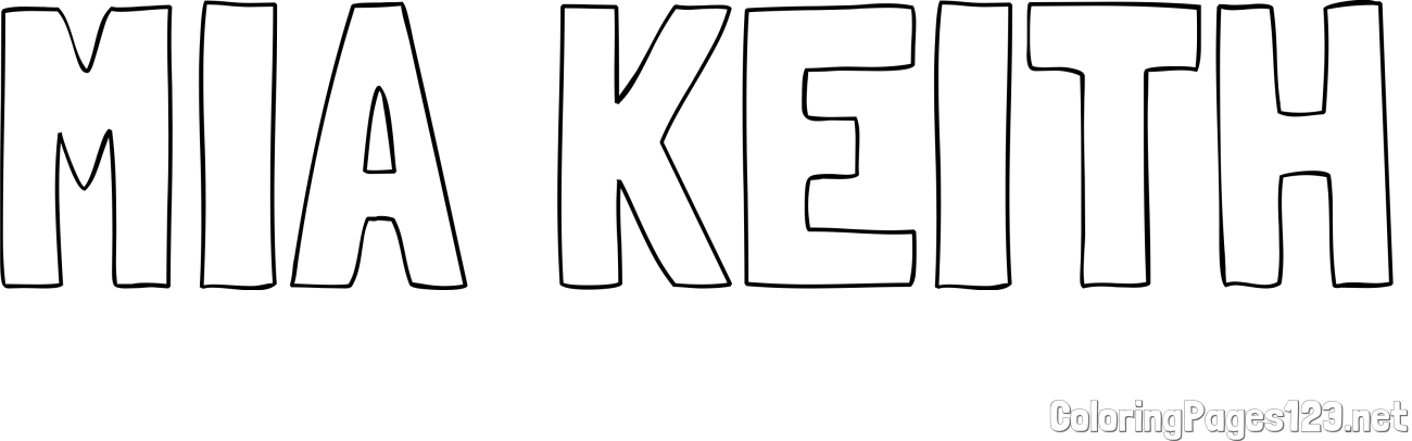 MIA KEITH Coloring Page