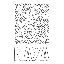 Online Created Coloring Page - NAYA Coloring Page and Children's Coloring Page of Many Hearts