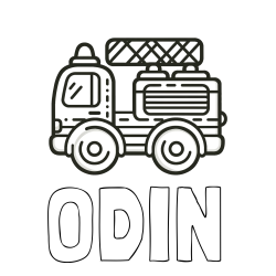 Online Created Coloring Page - ODIN Coloring Page and Easy Childrens's Coloring Page of a Fire Truck