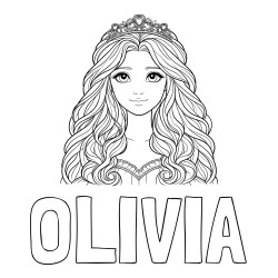 Online Created Coloring Page - OLIVIA Coloring Page and Princess Coloring Page