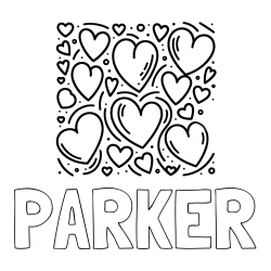 Online Created Coloring Page - PARKER Coloring Page and Free Printable Coloring Page of Hearts