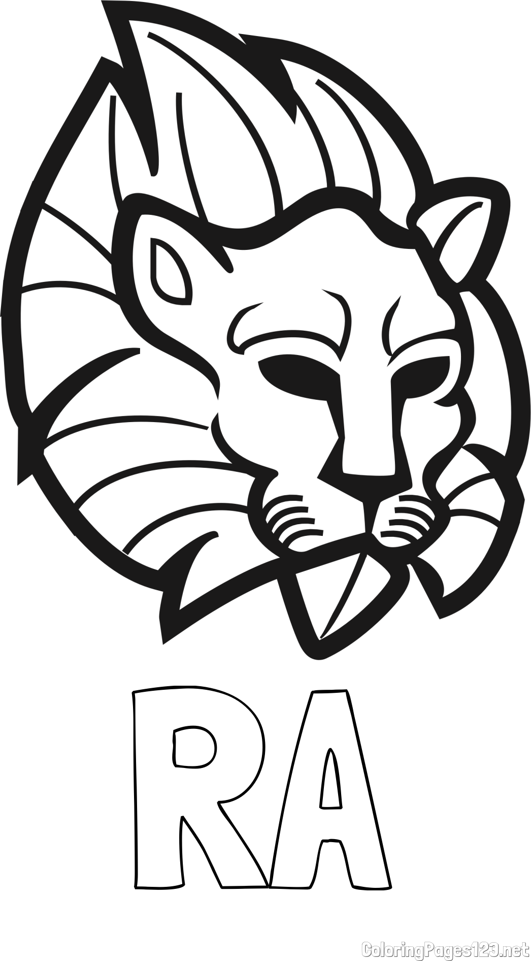 RA Coloring Page and Abstract Lion Face Coloring Page