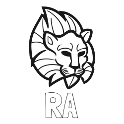 RA Coloring Page and Abstract Lion Face Coloring Page