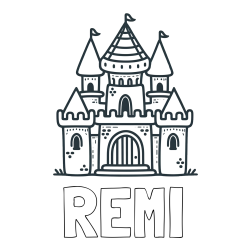 Online Created Coloring Page - REMI Coloring Page and Beautiful Castle Coloring Page for Kids