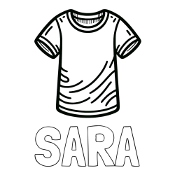 Online Created Coloring Page - SARA Coloring Page and Kids’ T-Shirt Coloring Page