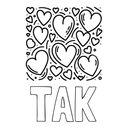 TAK Coloring Page and Free Printable Coloring Page of Hearts