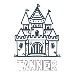 TANNER Coloring Page and Beautiful Castle Coloring Page for Kids