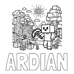 Online Created Coloring Page - ARDIAN Coloring Page and Minecraft World Coloring Page