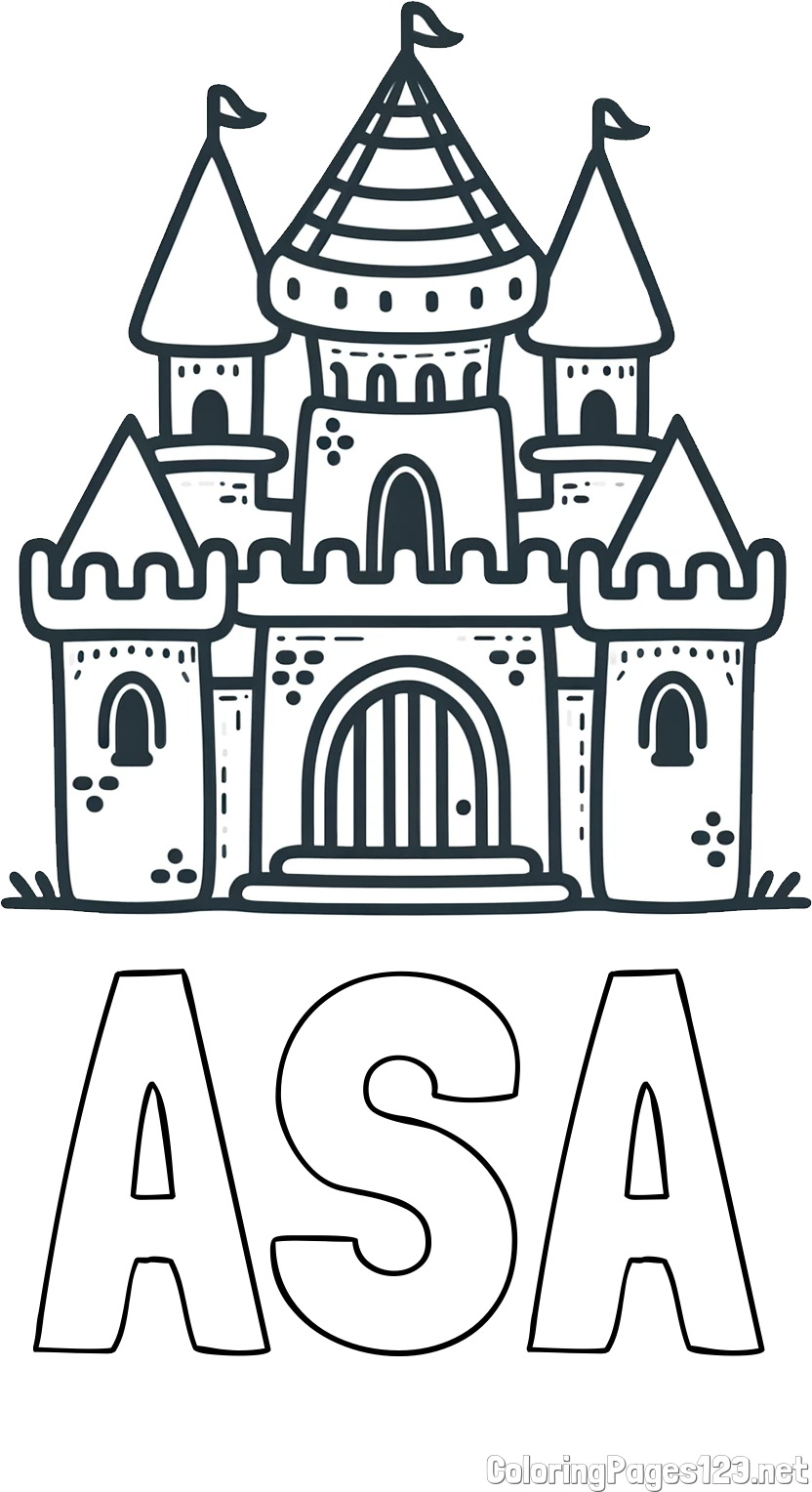 ASA Coloring Page and Beautiful Castle Coloring Page for Kids