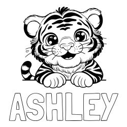 Online Created Coloring Page - ASHLEY Coloring Page and Tiger Cub Coloring Page
