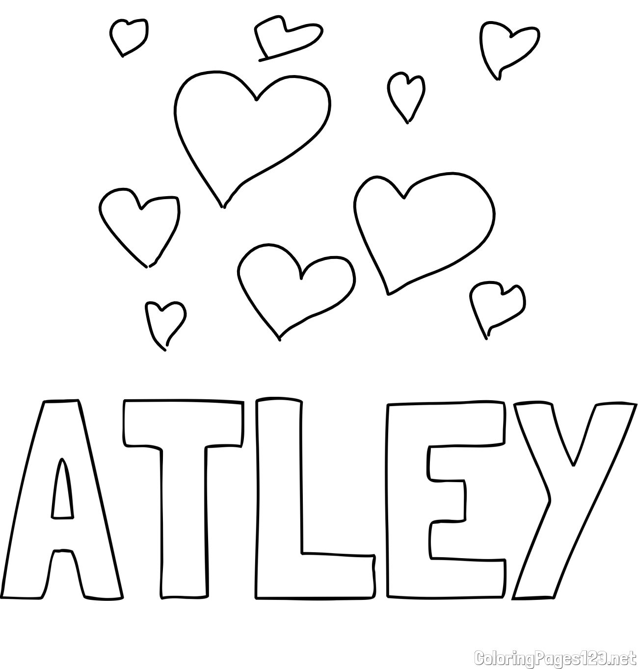 ATLEY Coloring Page and Coloring page of hearts 😍