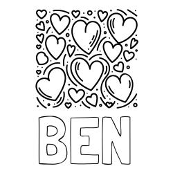 Online Created Coloring Page - BEN Coloring Page and Free Printable Coloring Page of Hearts