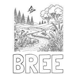 BREE Coloring Page and Summer Nature Coloring Page
