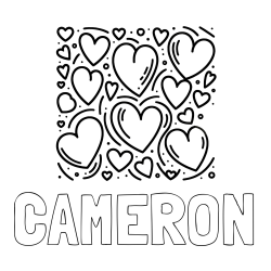 Online Created Coloring Page - CAMERON Coloring Page and Free Printable Coloring Page of Hearts