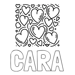 CARA Coloring Page and Free Printable Coloring Page of Hearts