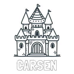 Online Created Coloring Page - CARSEN Coloring Page and Beautiful Castle Coloring Page for Kids