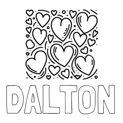 DALTON Coloring Page and Free Printable Coloring Page of Hearts