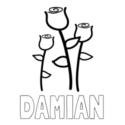 Online Created Coloring Page - DAMIAN Coloring Page and Three Roses Coloring Page