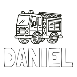 Online Created Coloring Page - DANIEL Coloring Page and Coloring page of a fire truck
