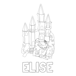 Online Created Coloring Page - ELISE Coloring Page and Abstract Castle Coloring Page - Simple Yet Detailed