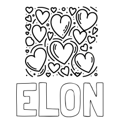 ELON Coloring Page and Free Printable Coloring Page of Hearts