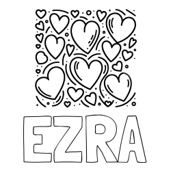 Online Created Coloring Page - EZRA Coloring Page and Free Printable Coloring Page of Hearts