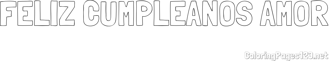 FELIZ CUMPLEANOS AMOR Coloring Page