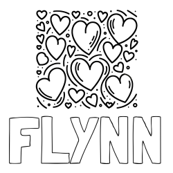 FLYNN Coloring Page and Free Printable Coloring Page of Hearts