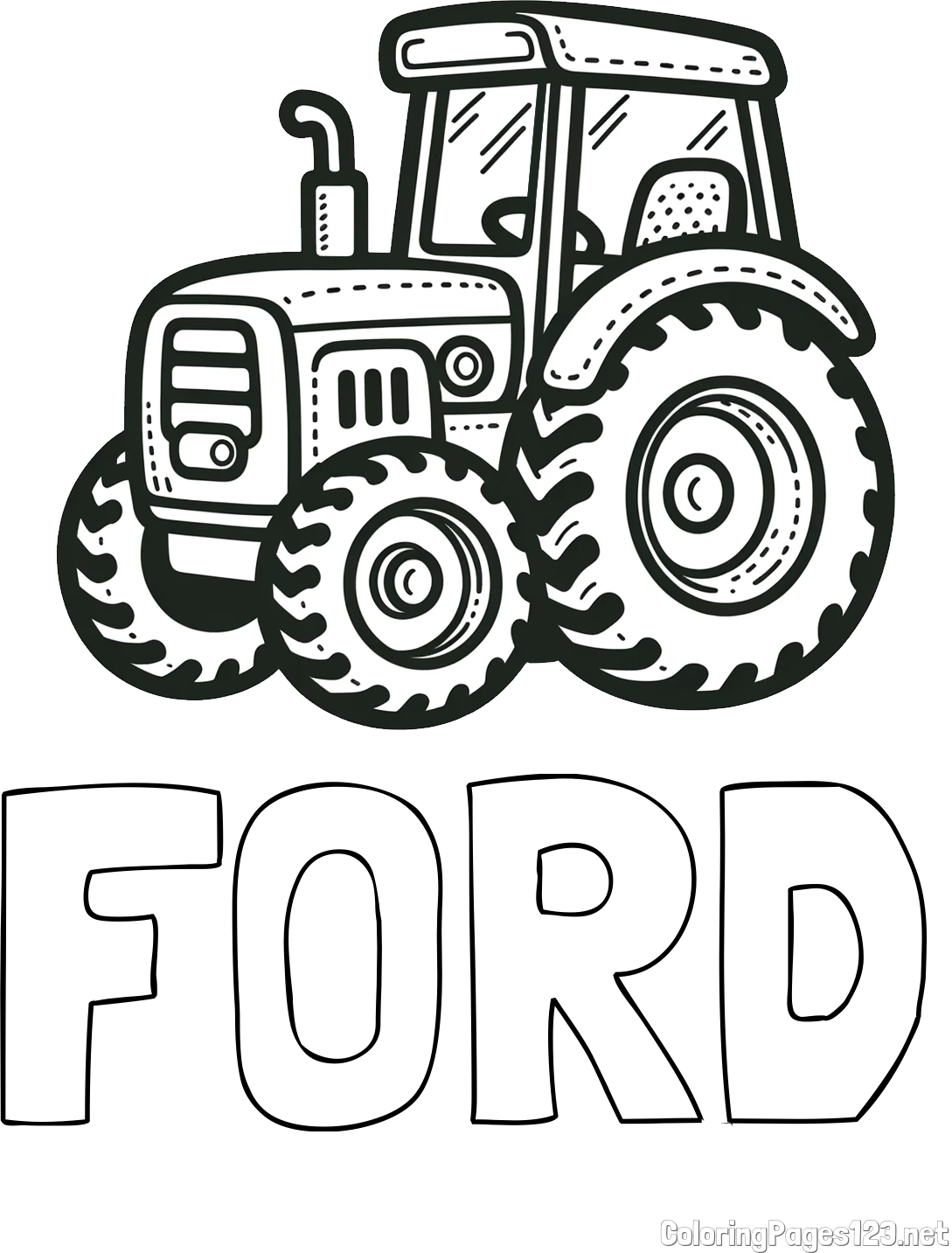 FORD Coloring Page and Beautiful Tractor Coloring Page