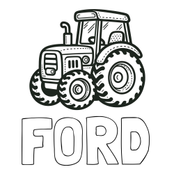 Online Created Coloring Page - FORD Coloring Page and Beautiful Tractor Coloring Page