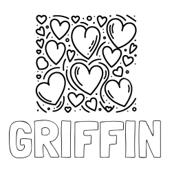 GRIFFIN Coloring Page and Free Printable Coloring Page of Hearts