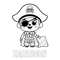 Online Created Coloring Page - HARRISON Coloring Page and Cute Pirate Coloring Page