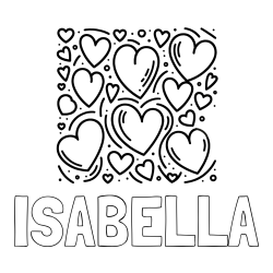 Online Created Coloring Page - ISABELLA Coloring Page and Free Printable Coloring Page of Hearts