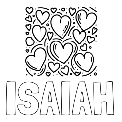 Online Created Coloring Page - ISAIAH Coloring Page and Free Printable Coloring Page of Hearts