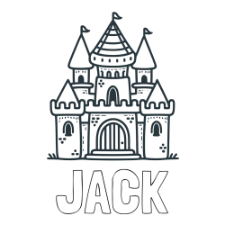 Online Created Coloring Page - JACK Coloring Page and Beautiful Castle Coloring Page for Kids