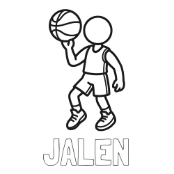 Online Created Coloring Page - JALEN Coloring Page and Children's Coloring Page of Basketball Player