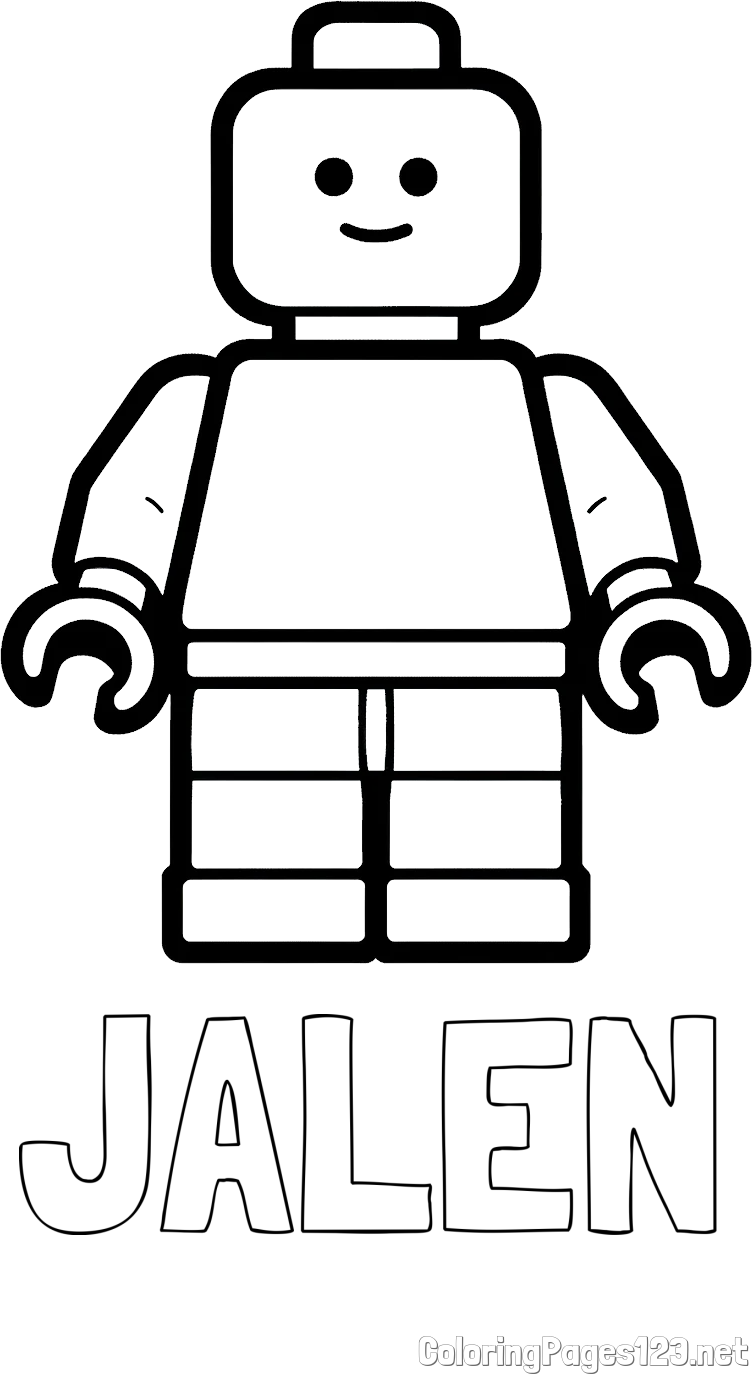 JALEN Coloring Page and Easy LEGO Character Coloring Page