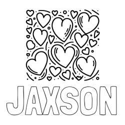 Online Created Coloring Page - JAXSON Coloring Page and Free Printable Coloring Page of Hearts
